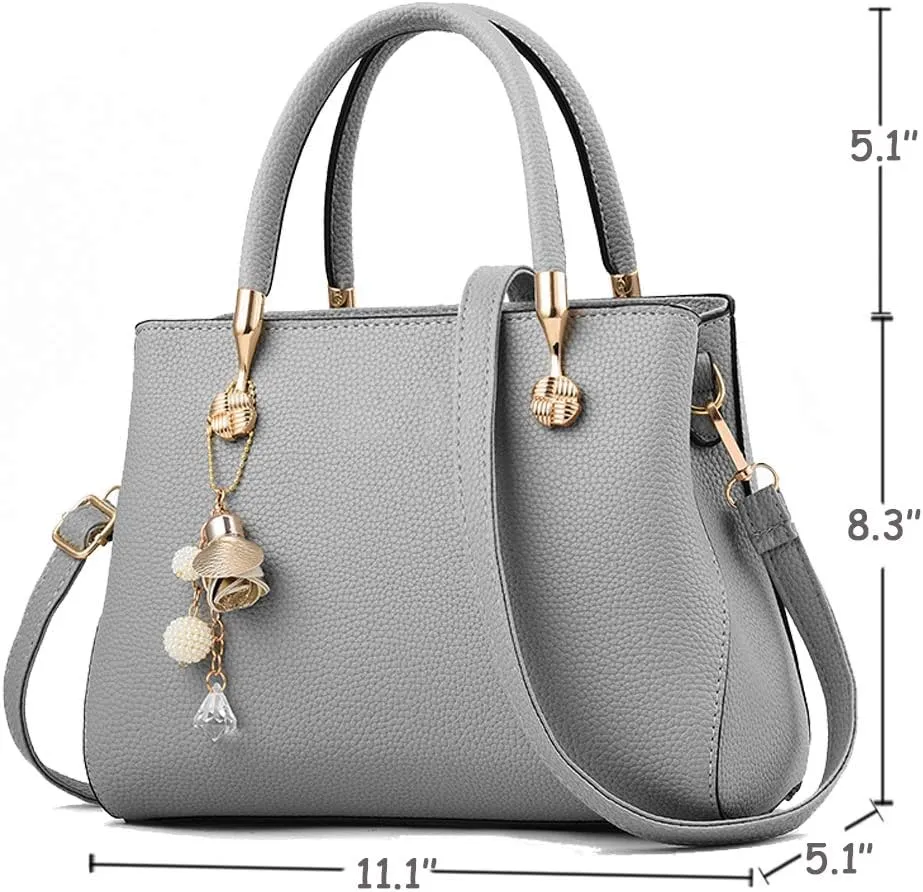 Purses and Handbags for Women Fashion Ladies PU Leather Top Handle Satchel Shoulder Tote Bags