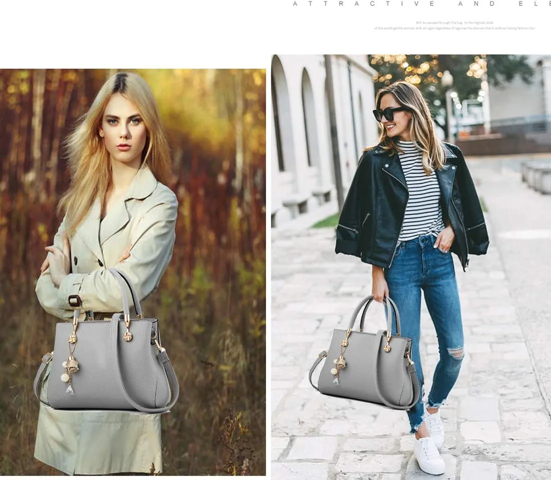 Purses and Handbags for Women Fashion Ladies PU Leather Top Handle Satchel Shoulder Tote Bags