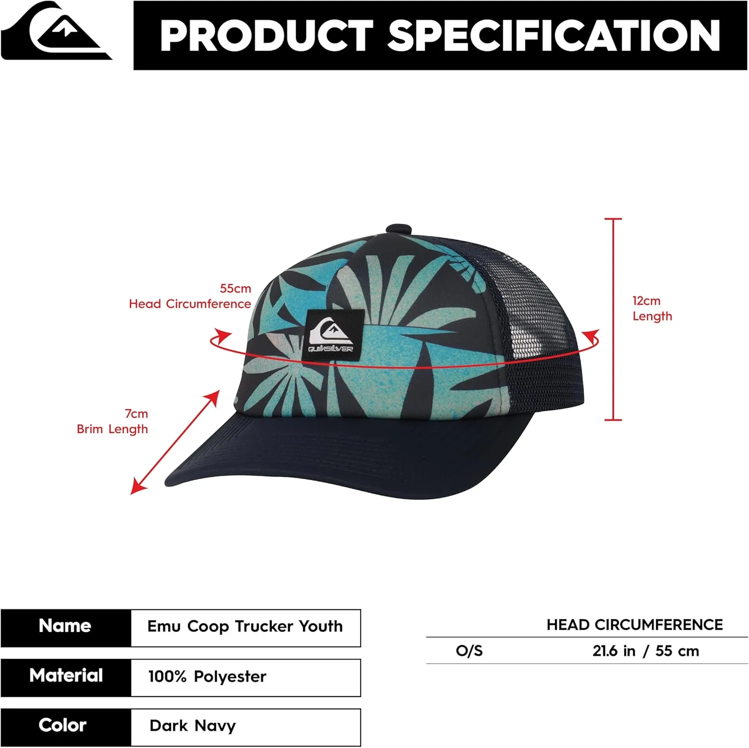 Quiksilver Boy's Emu Coop Snapback Trucker Hat