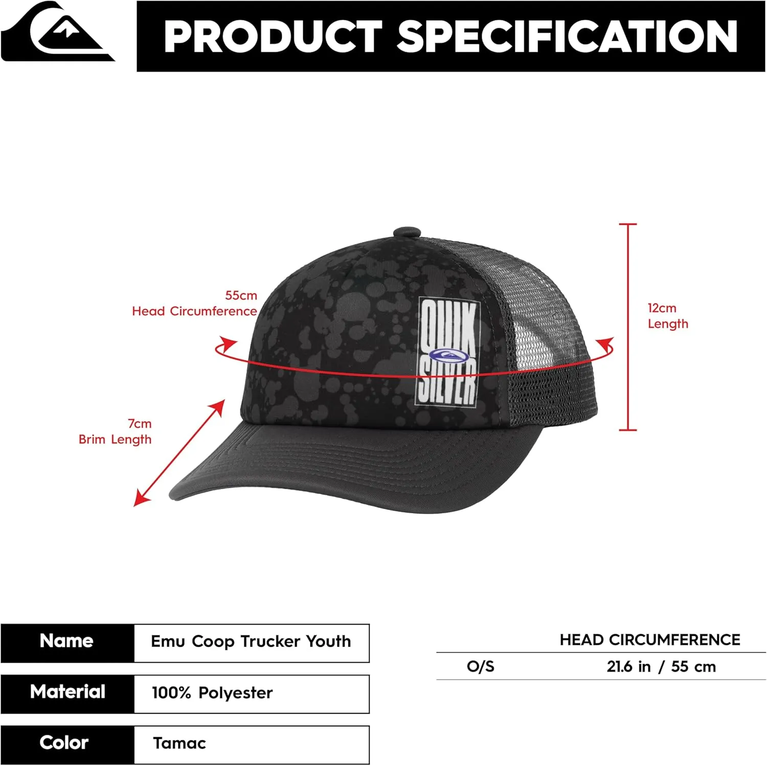 Quiksilver Boy's Emu Coop Snapback Trucker Hat