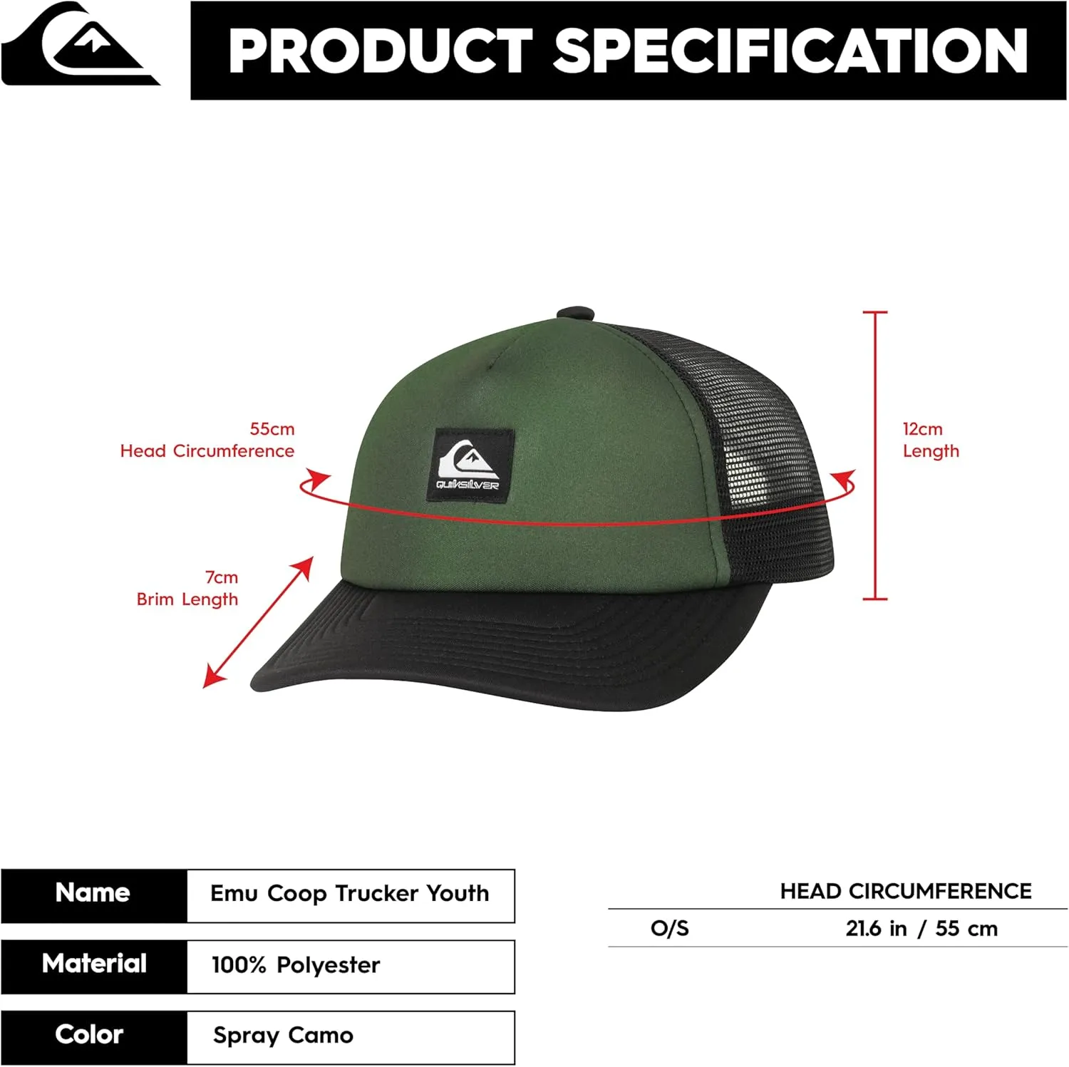 Quiksilver Boy's Emu Coop Snapback Trucker Hat