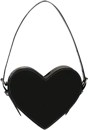 QWINEE Women's Cute Heart Shaped Shoulder Bag Zipper Small Novelty Handbag with Adjustable Strap
