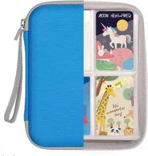 QYILUARE Card Holder for Yoto Card,Hard Portable Case for Yoto with Zipper & 80 Pockets Player & Mini Audiobook with Sleeves for Travel