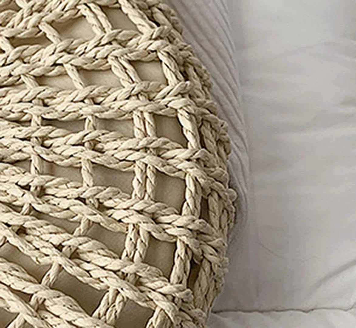 QZUnique Hand-woven Straw Bag Women Summer Beach Handbag Purse Retro Rattan Tote Clutch Travel Bag with Wood Round Top Handle