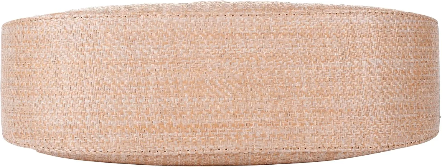 QZUnique Hand-woven Straw Bag Women Summer Beach Handbag Purse Retro Rattan Tote Clutch Travel Bag with Wood Round Top Handle