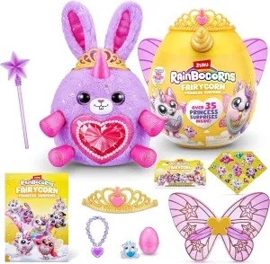 Rainbocorns Fairycorn Princess Surprise (Bunny) by ZURU 11" Collectible Plush Stuffed Animal, Surprise Egg, Wearable Fairy Wings, Magical Fairy Princess, Ages 3  for Girls, Children