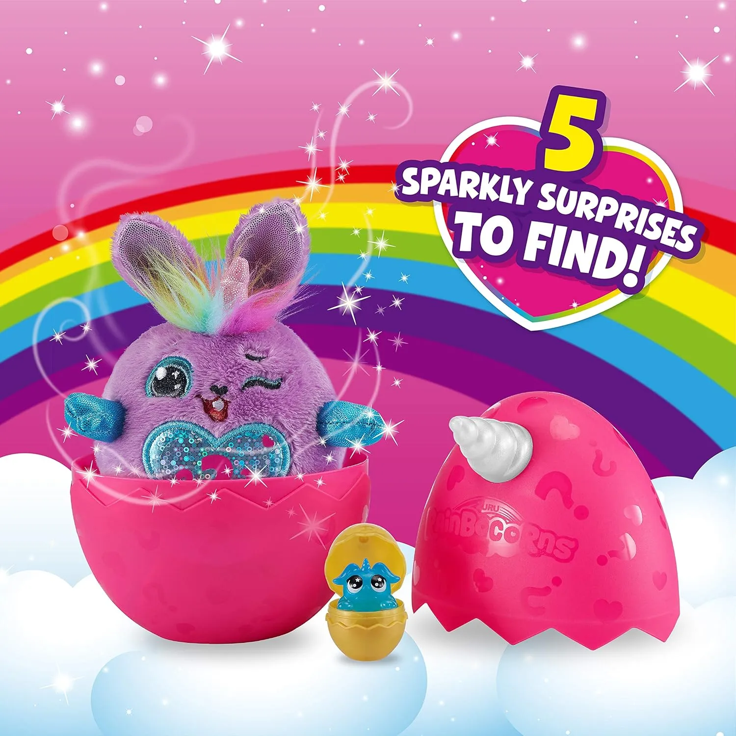 Rainbocorns Sparkle Heart Surprise Mystery Egg Plush by ZURU - Bunny