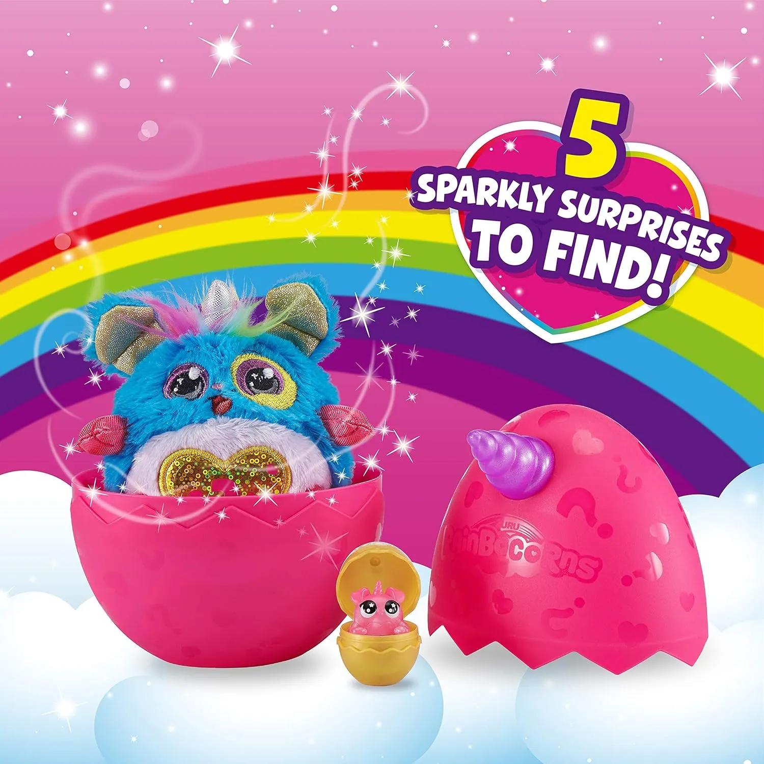 Rainbocorns Sparkle Heart Surprise Mystery Egg Plush by ZURU - Puppy (9204H)