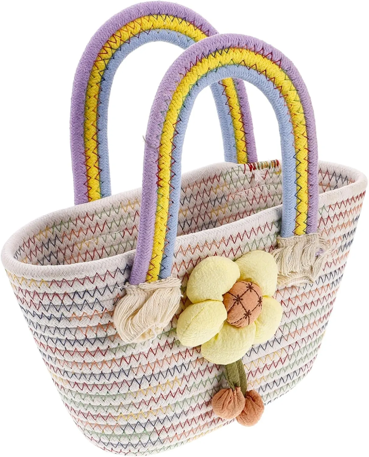 Rainbow Handbag Women's Large Hobo Purse Handmade Woven Purses with Shoulder Bag Style