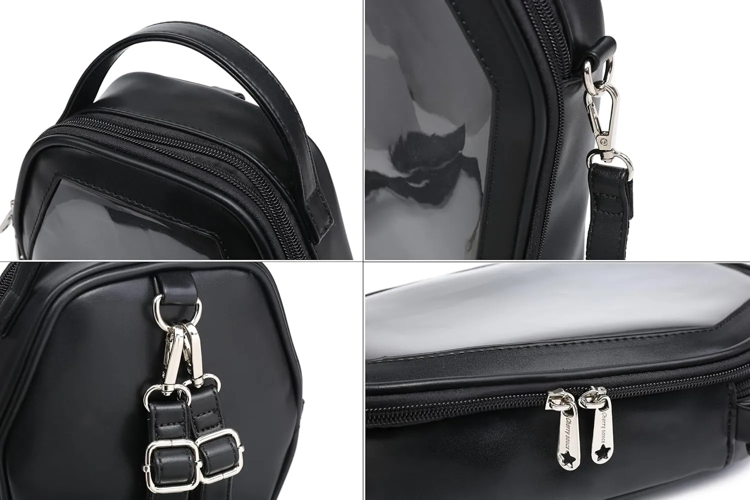 RAINBOW SMILE Ita Bag Backpack Gothic Coffin Shape Fashion Purses and Handbags Halloween JK Bags for Anime Pins Display
