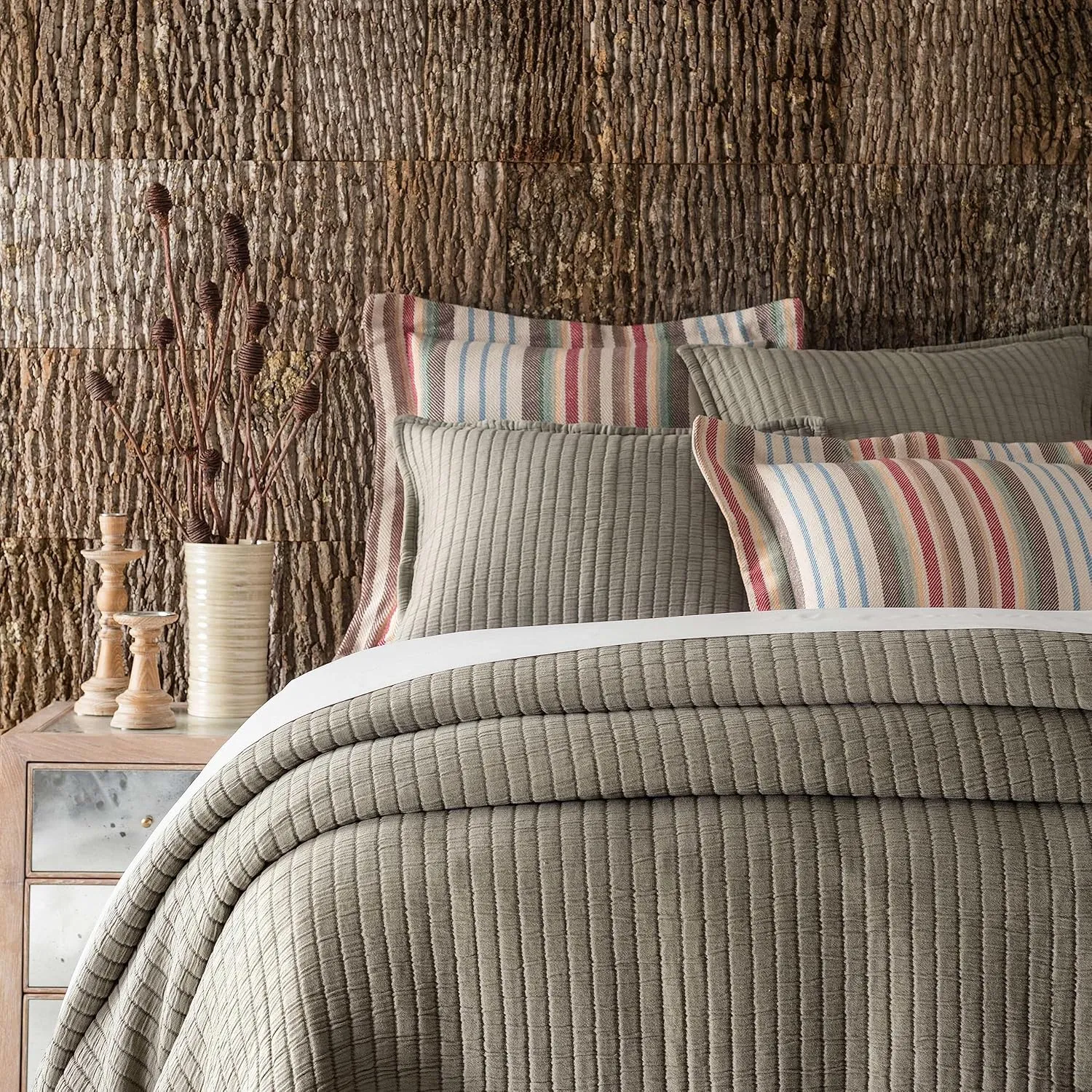 Ranch Blanket Sham, Standard Size, Multi Stripe Pattern