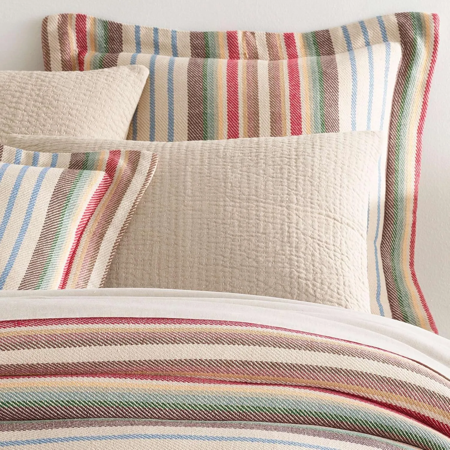 Ranch Blanket Sham, Standard Size, Multi Stripe Pattern
