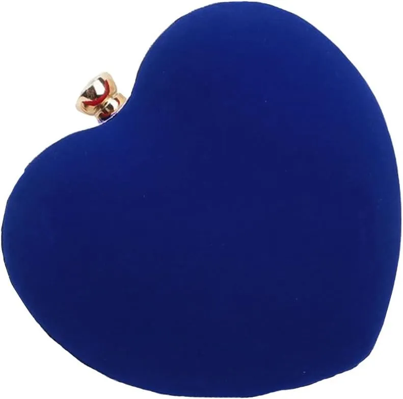 Reberomantic Heart Shaped Evening Purse Velvet Clutch Purse Solid Evening Bag