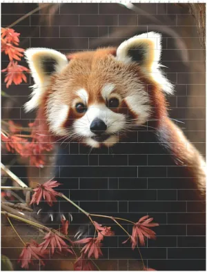 Red Pandas Building Block Puzzle Personalized Building Bricks Block Puzzle Building Family Keepsake DIY Brick Block Puzzles Valentine's Day Gifts for Home Decor Brick Puzzle