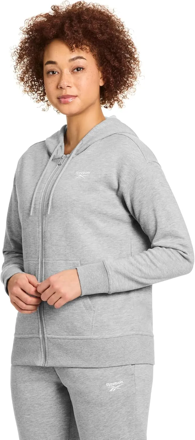 Reebok Women's Cozy French Terry Full-Zip Hooded Sweatshirt