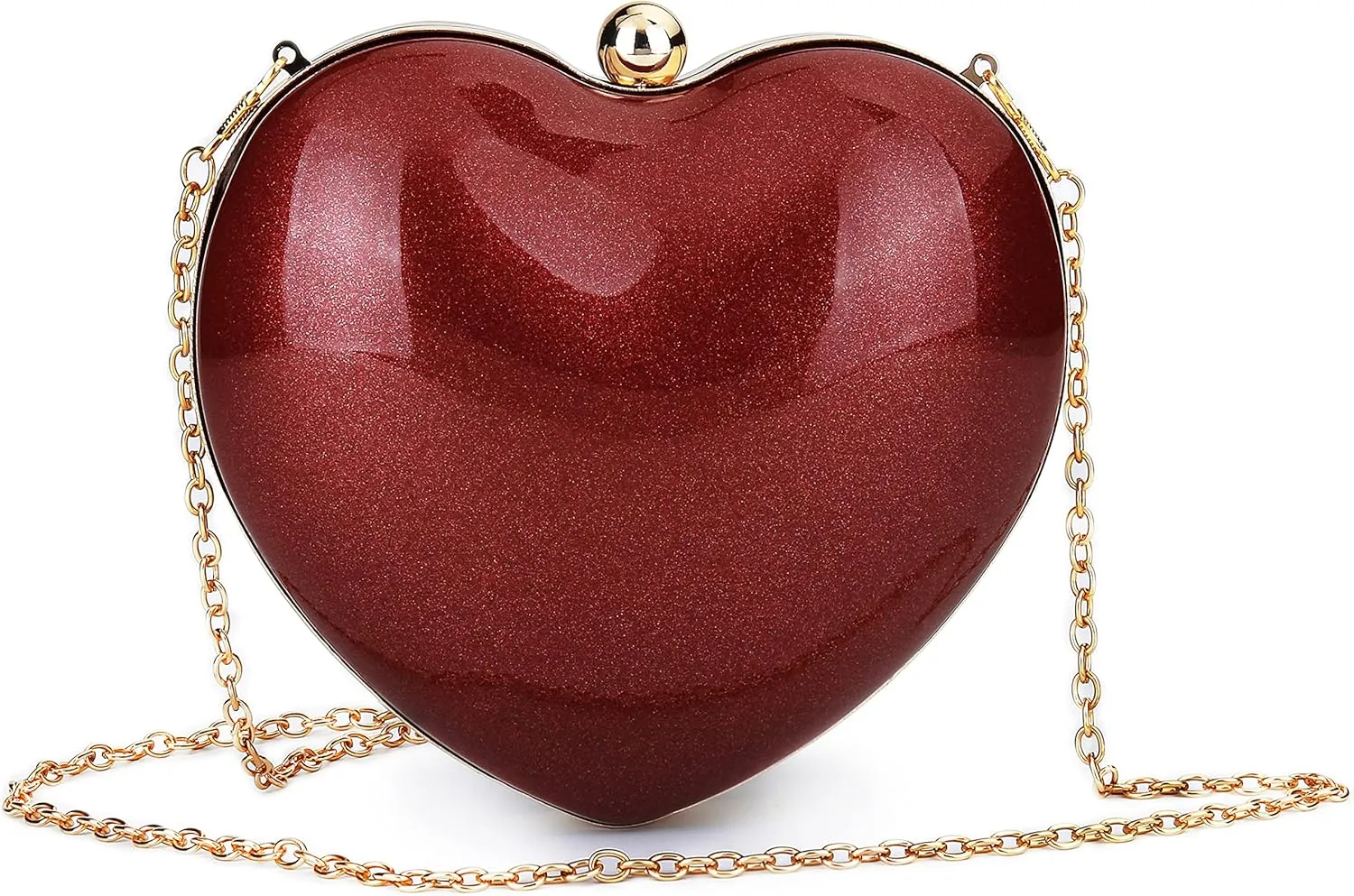 Rejolly Clear Acrylic Clutch Evening Purse Heart Shaped Bags for Women Transparent Novelty Small Mini Handbag Crossbody Bag