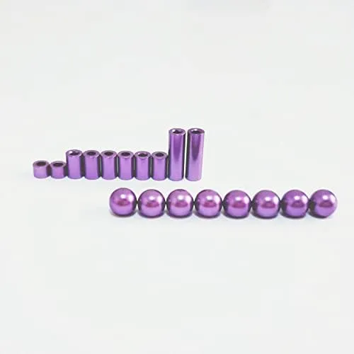 Replacement Part For Stabilizer Ball Cap 3/6/12mm Aluminum Spacer Set For 1/32 Scale Mini 4WD Racing Car Model 15473 95206 - (Color: Pink)