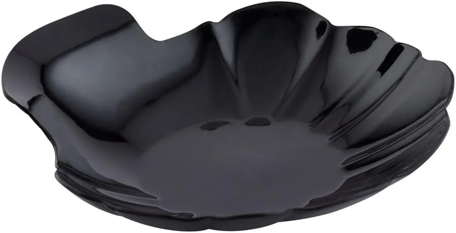 Restaurantware 3.3 Inch Shell Appetizer Plate 100 Disposable Plastic Appetizer Plate - Sturdy Shell-Shaped Black Plastic Cocktail Plates Perfect For Serving Amuse Bouche And Hors D'oeuvres
