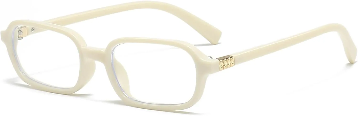 Retro Rectangle Glasses for Women Men Small Square Blue Light Blocking Glasses Vintage Eyeglasses