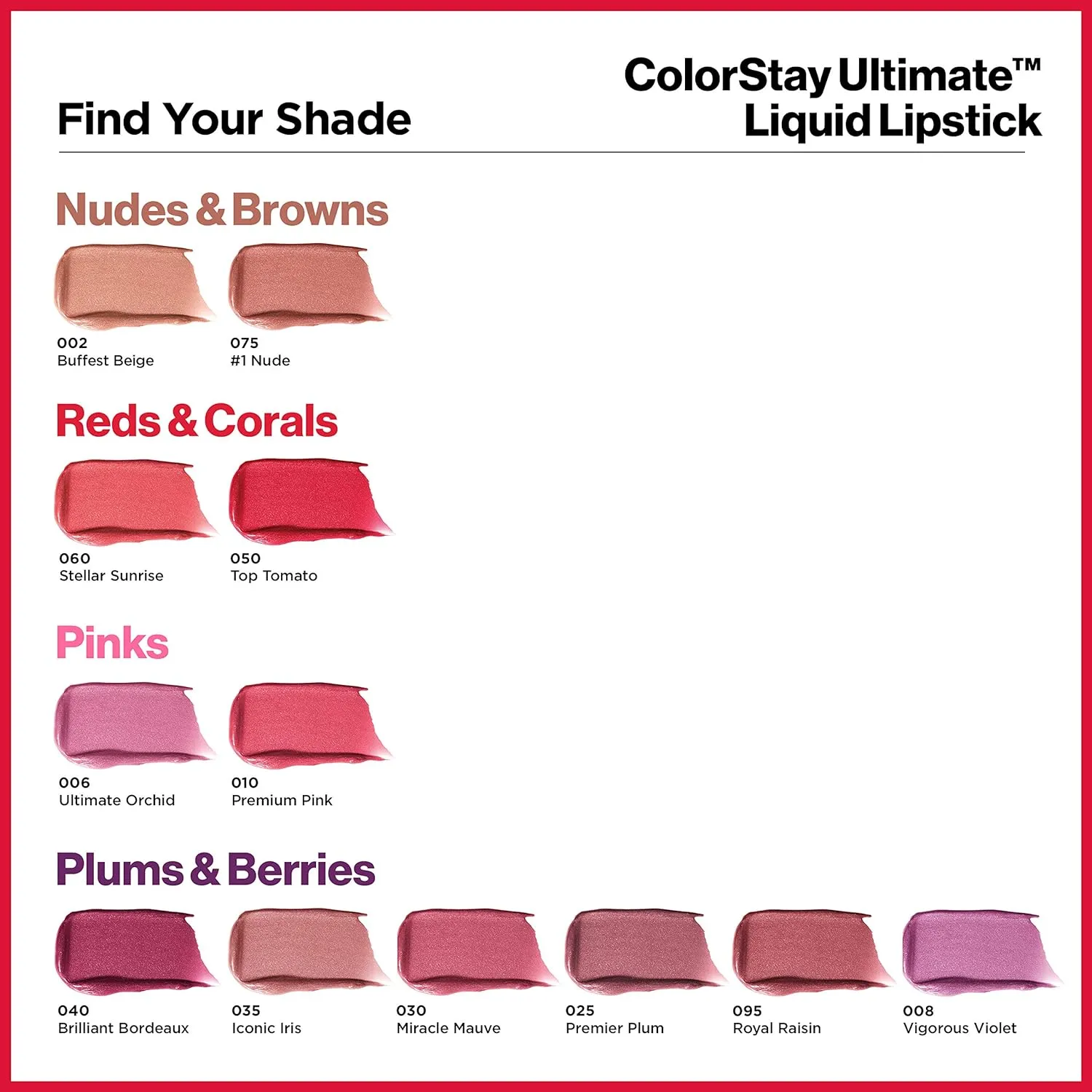 Revlon ColorStay Ultimate Liquid Lipstick, Longwear Rich Lip Colors, Wears for Up to 24 Hours, Satin Finish, 035 Iconic Iris, 0.1 fl oz