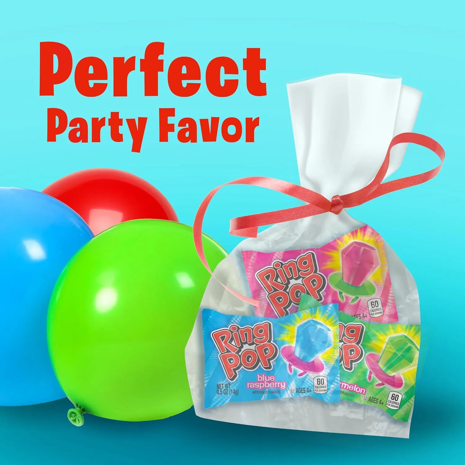 Ring Pop Candy Lollipops - Individually Wrapped Bulk Lollipop Variety Party Pack – 20 Count Suckers w/ Assorted Flavors - Fun Candy for Kids - Hard Candy for Party Favors, Birthdays & Goodie Bags