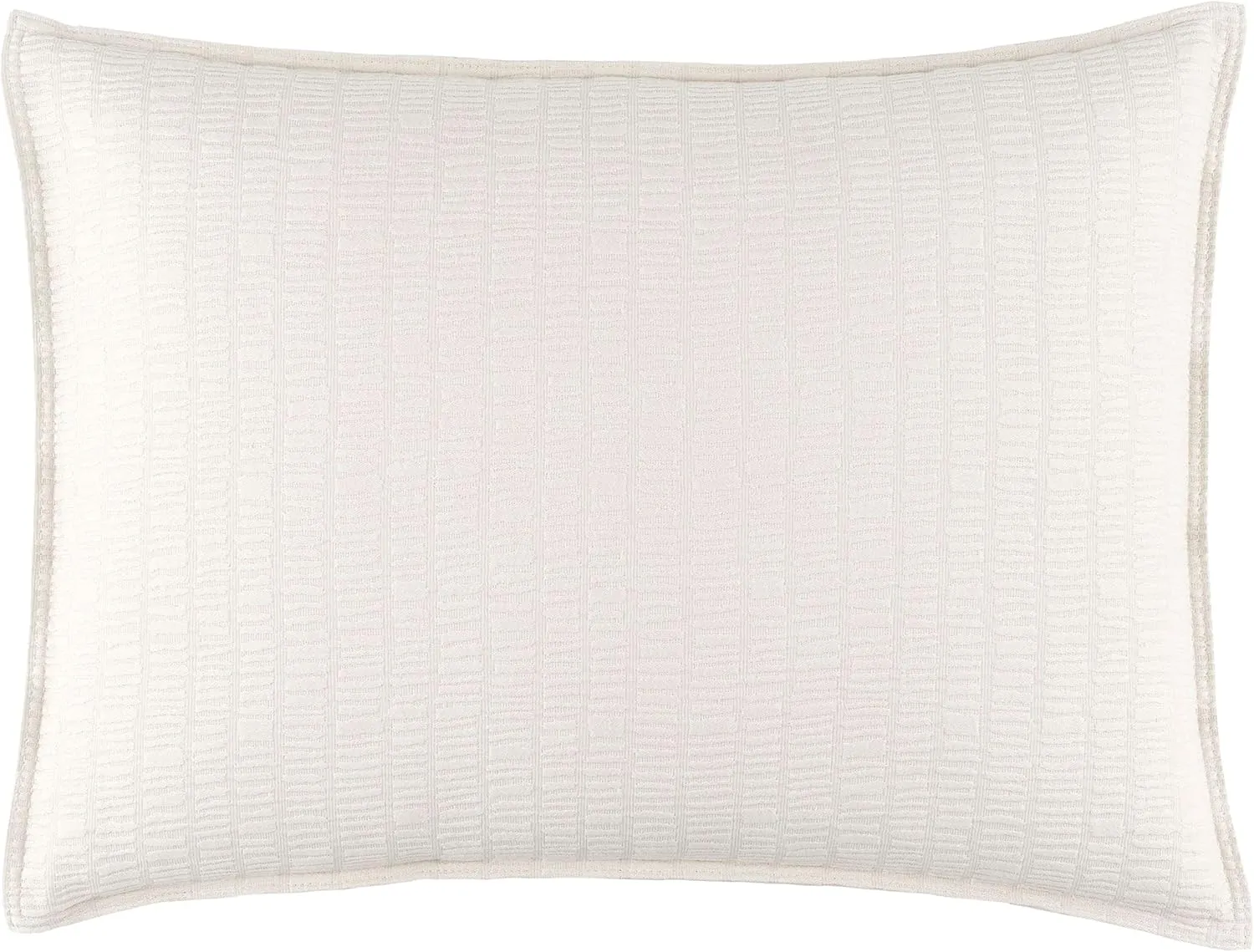 Roark Plaster Matelasse Pillow Sham, Standard Size, Neutral/Ivory Graphic Pattern