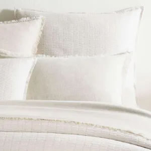 Roark Plaster Matelasse Pillow Sham, Standard Size, Neutral/Ivory Graphic Pattern