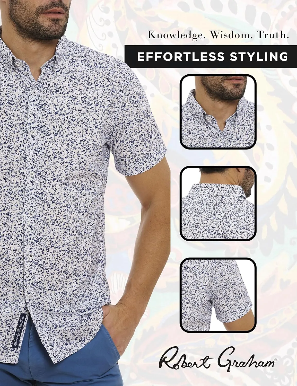 Robert Graham Men's Bassel Short Sleeve Woven Shirt