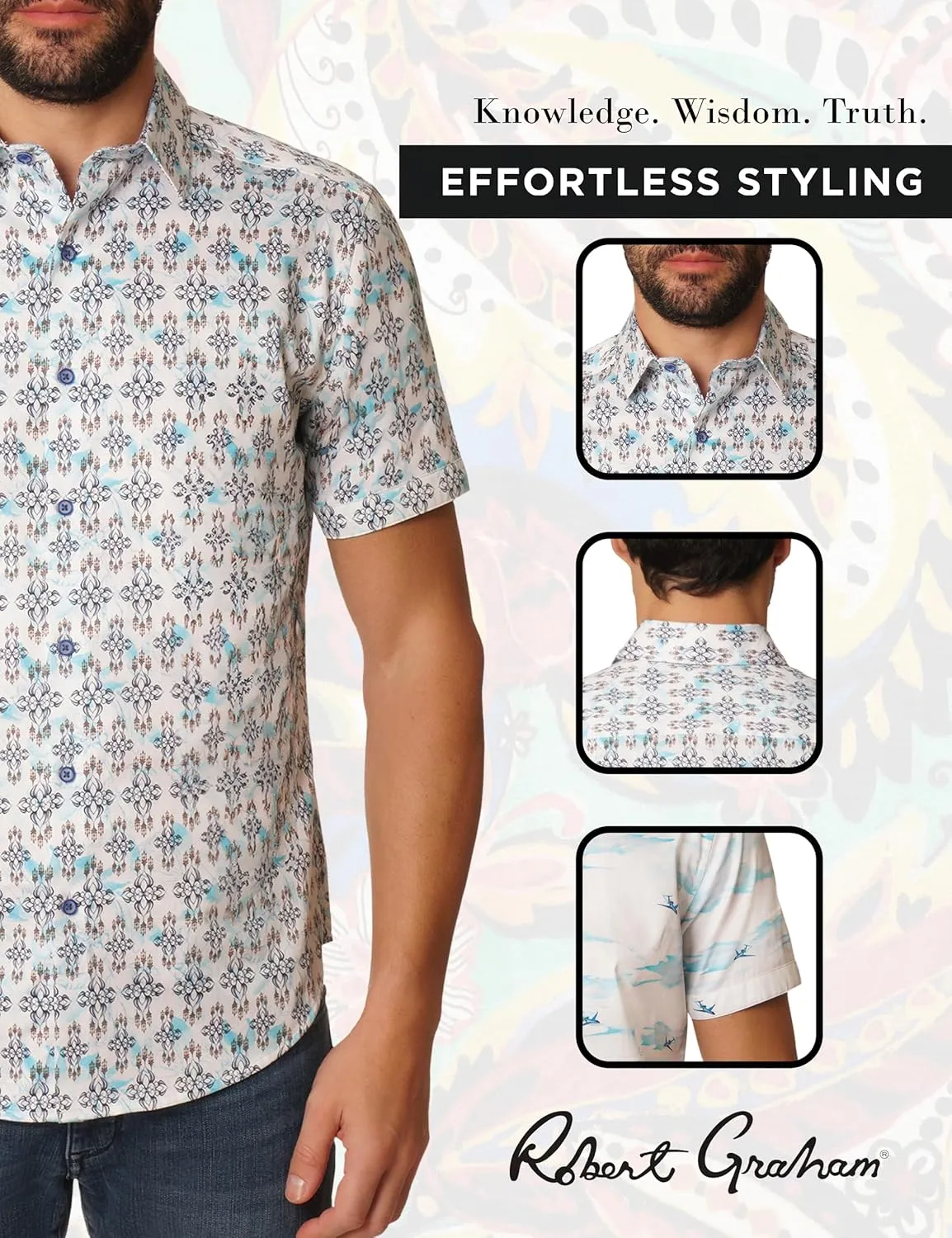 Robert Graham Men's Carver Short Sleeve Woven Button Down Shirt