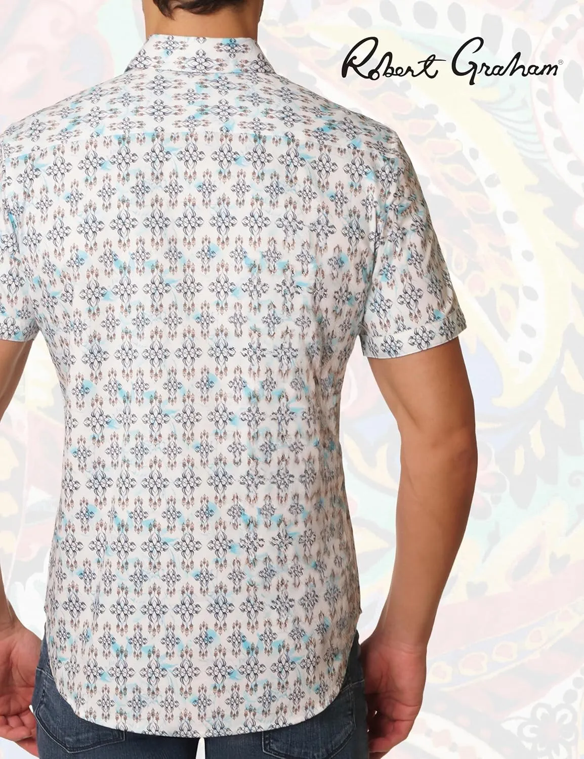 Robert Graham Men's Carver Short Sleeve Woven Button Down Shirt