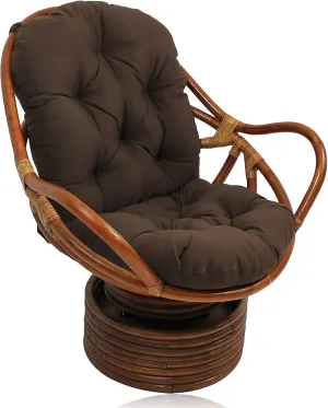Rocking Outdoor Lounger Chair Chaise Lounge Zero Gravity Rocker,Waterproof Outdoor Swivel Rocker Chair Cushion for Garden Hammocks Coffee 120 * 60 * 10CM