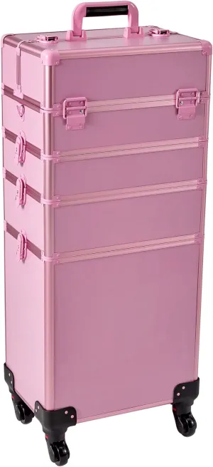 Rolling 5-in-1 with nail polish holder Portable Makeup Professional Cosmetic Organizer Makeup Traveling case Trolley Cart Trunk