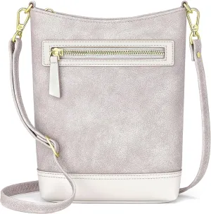 RONSIN Crossbody Bag for Women Cell Phone Purse Bucket Bag Shoulder Bag with Multi Zipper Pockets