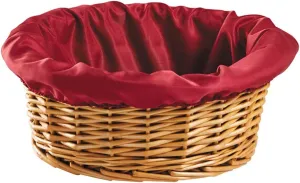 Round Church Offering Basket with Removable Burgundy Liner, 12 Inches