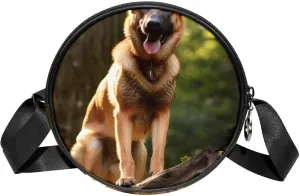 Round Crossbody Bag for Traveling, Small Purses for Women, German Shepherd Dog