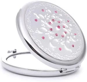 Round Portable Small Mirror Folding Portable Makeup Mirror Valentine's Day Gift Creative Practical Mirror (Color : Gold) (Silver)