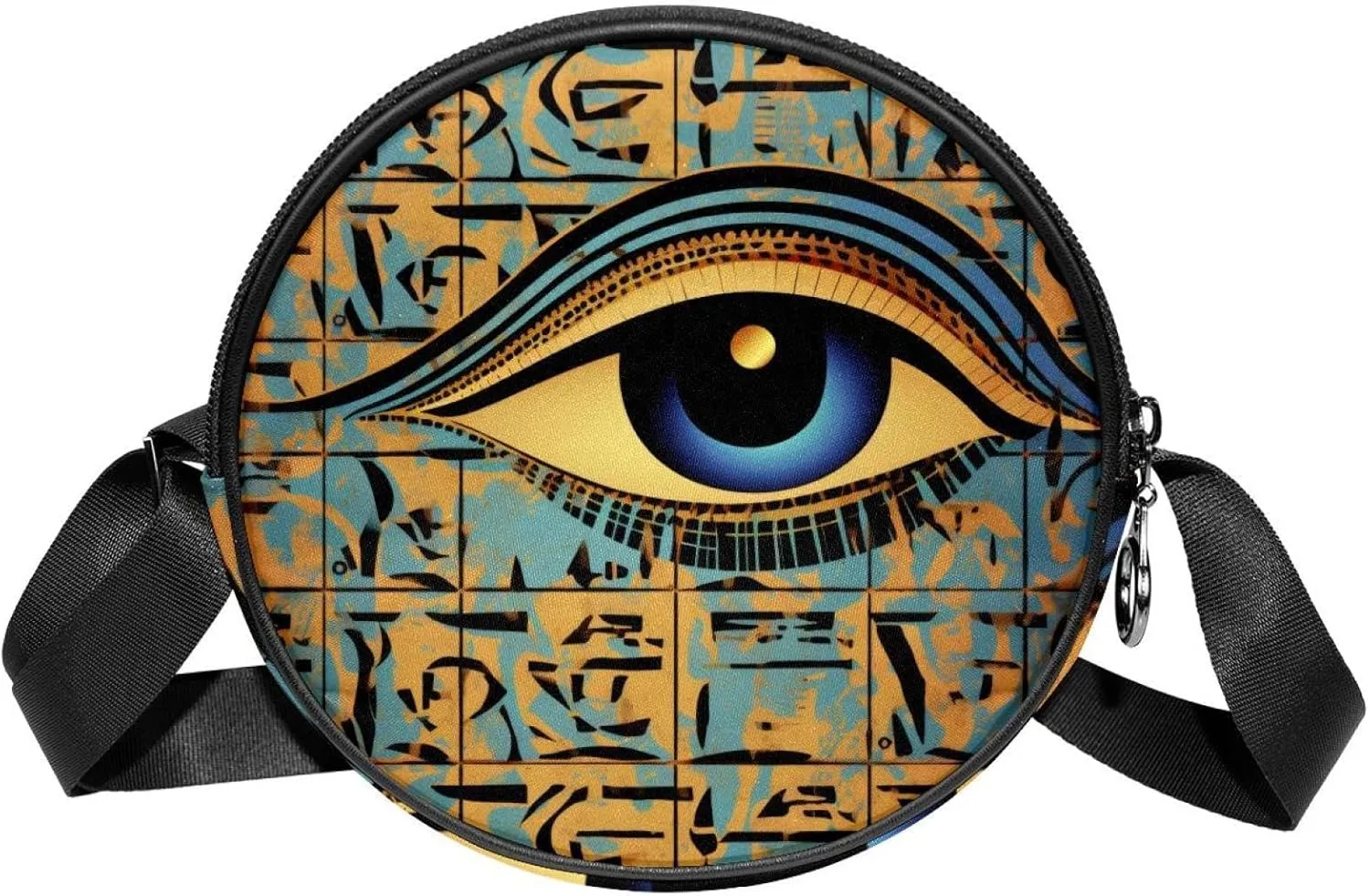 Round Purses for women crossbody bag, Small Shoulder Bag, Egyptian Patterns Eye
