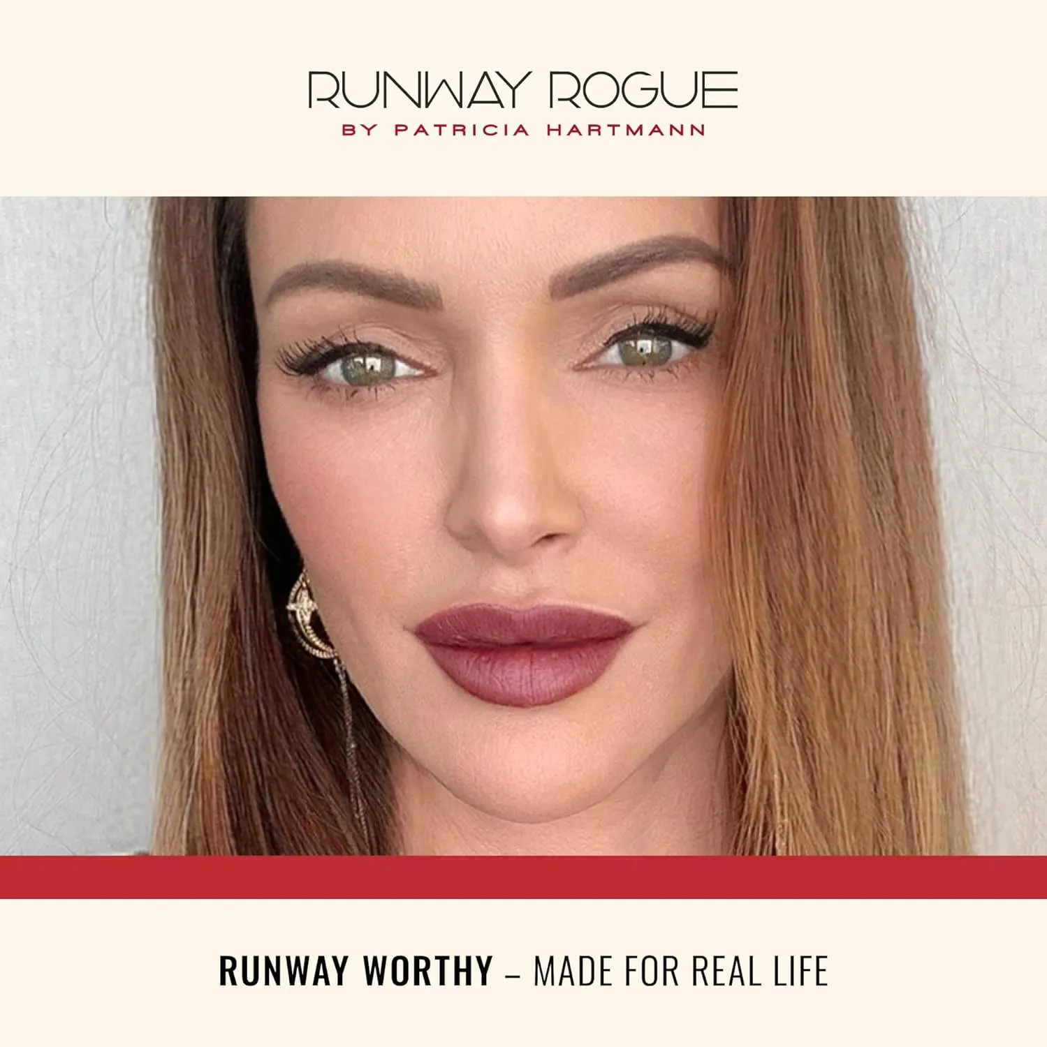Runway Rogue Velvet Glam Liquid Lipstick, Almost-Matte Faded Mauve Lipstick with a Hint of Plum, ‘Glam Squad’