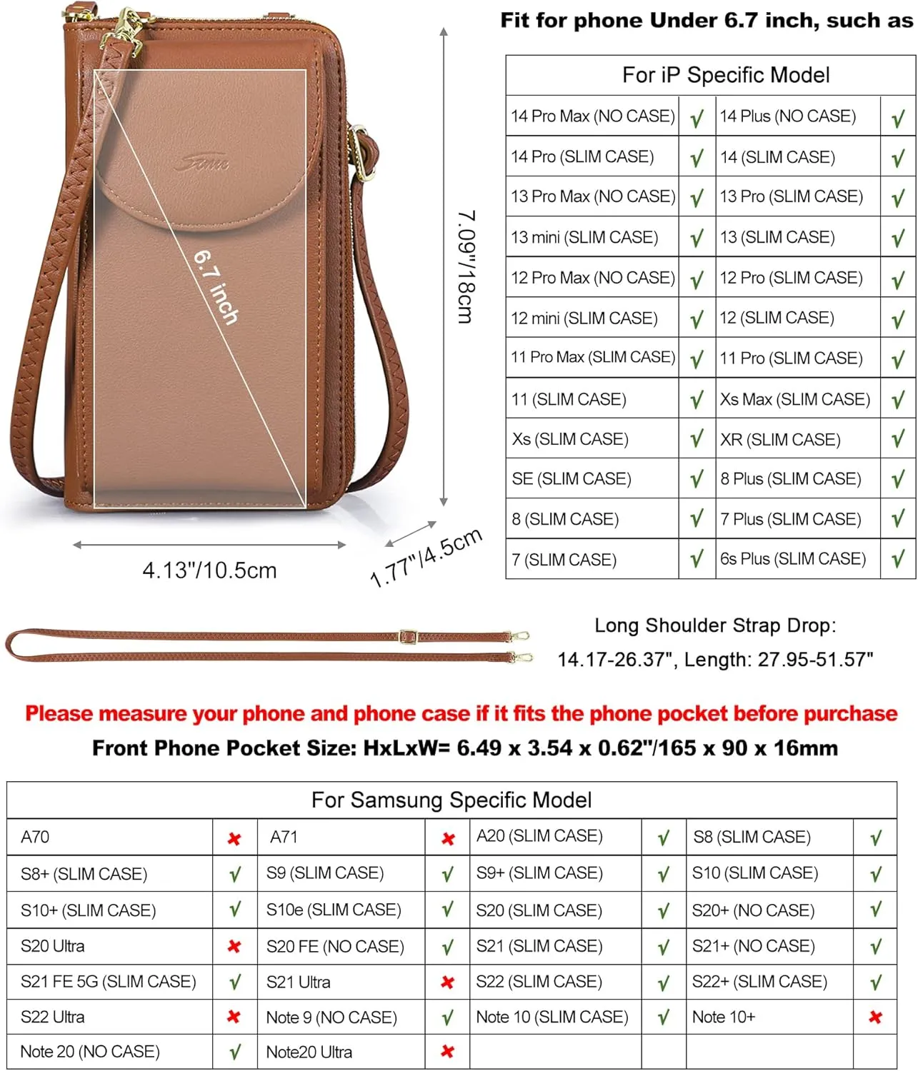 S-ZONE Small Crossbody Bags for Women Cell Phone Purse RFID Blocking Wallet Purses with Credit Card Slots