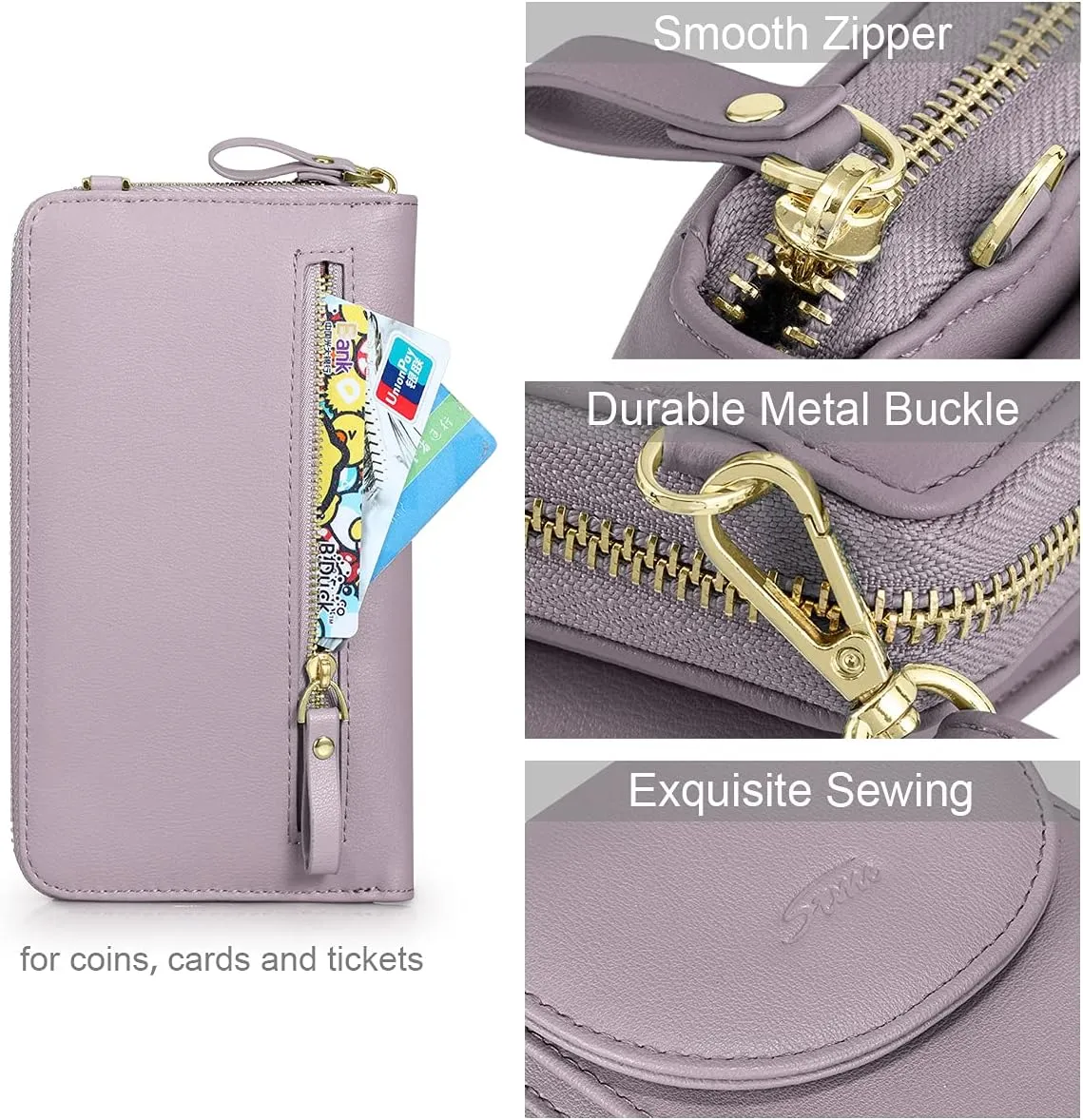 S-ZONE Small Crossbody Bags for Women Cell Phone Purse RFID Blocking Wallet Purses with Credit Card Slots