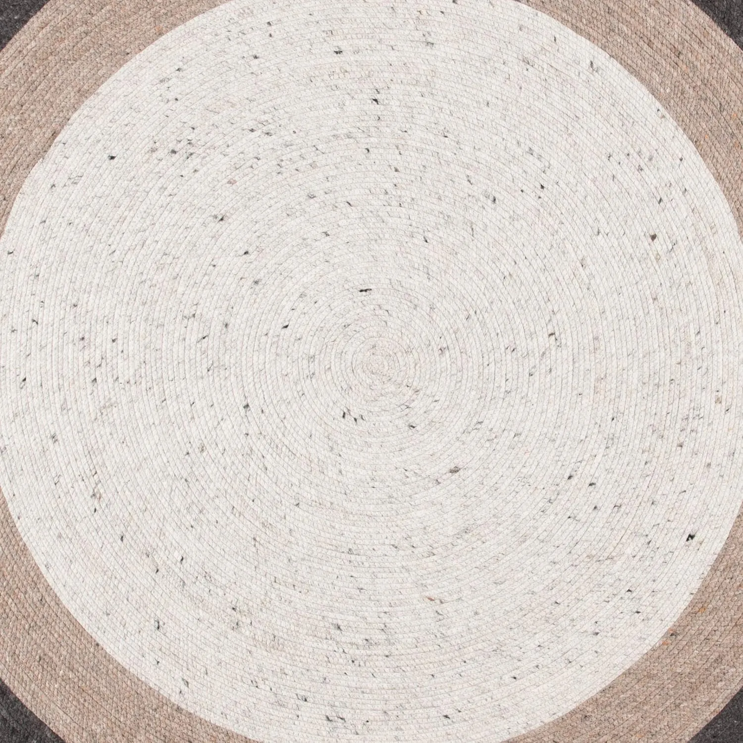 SAFAVIEH Braided Collection 4' Round Charcoal/Ivory BRD903H Handmade Country Cottage Reversible Wool Entryway Foyer Living Room Bedroom Kitchen Area Rug
