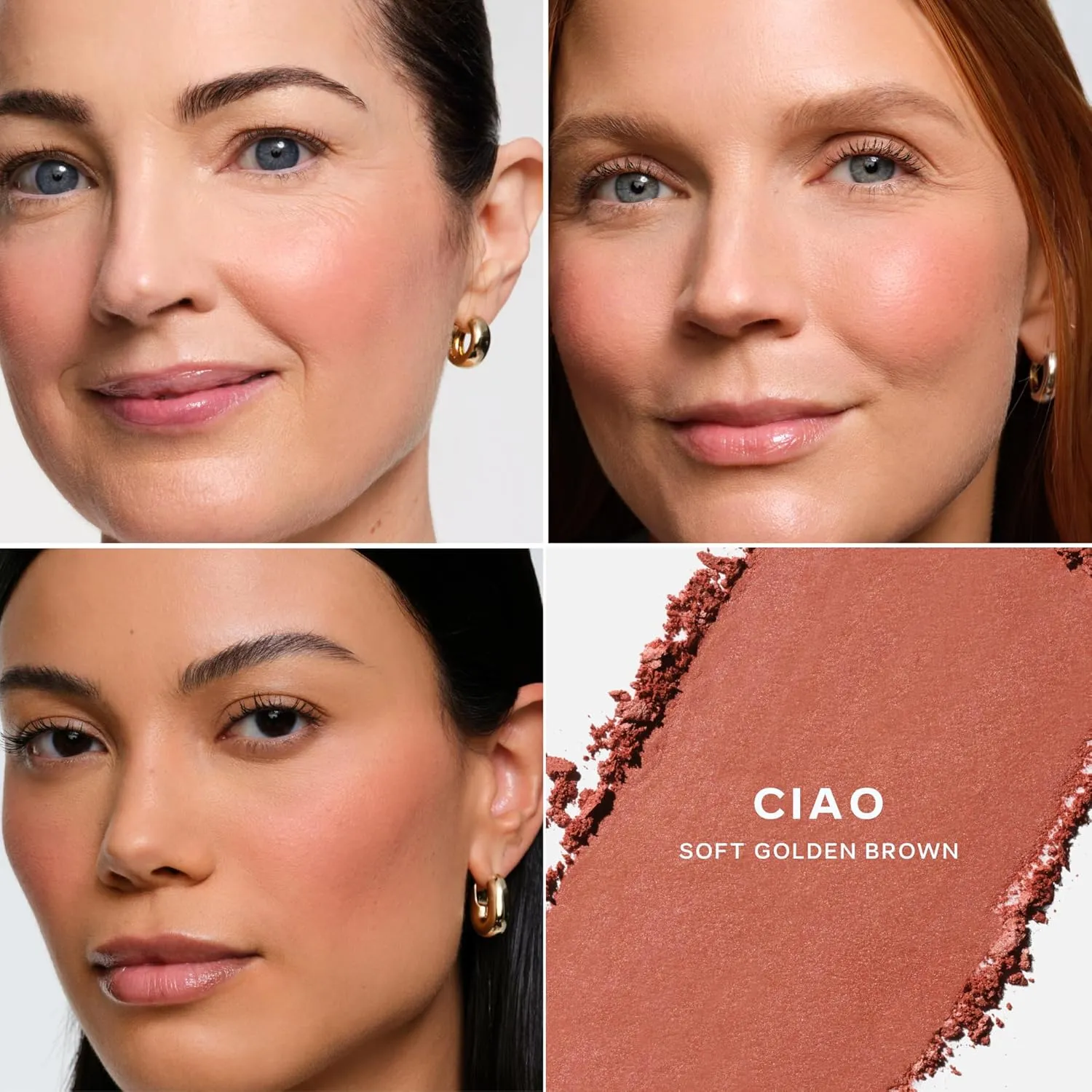 Saie SuperSuede Baked Blush - Talc-Free Powder Blush for All Day Wear - Enriched with Plant-Derived Squalane   Glycerin to Help Moisturize Dry Skin - Ciao (.01 Ounce)