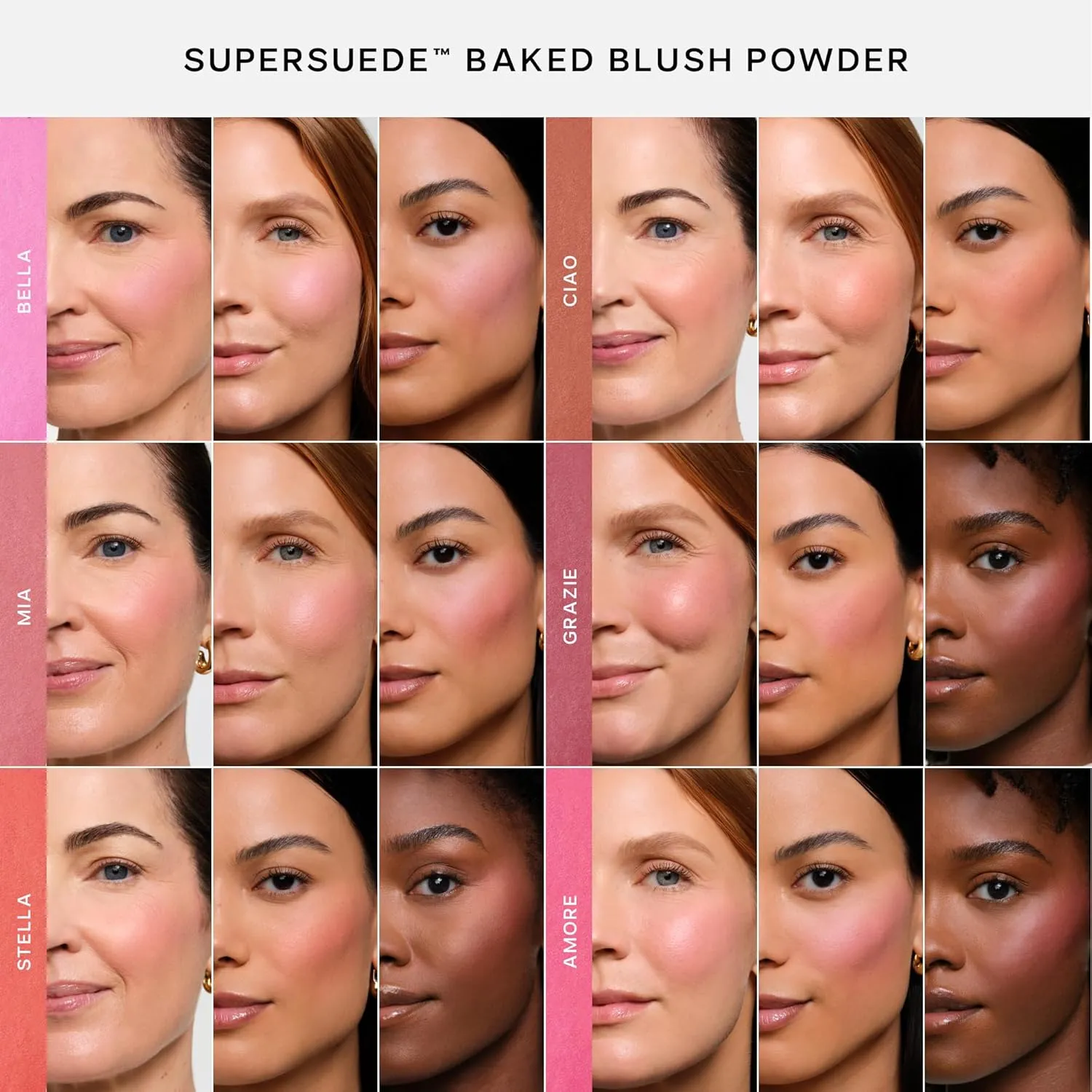 Saie SuperSuede Baked Blush - Talc-Free Powder Blush for All Day Wear - Enriched with Plant-Derived Squalane   Glycerin to Help Moisturize Dry Skin - Ciao (.01 Ounce)