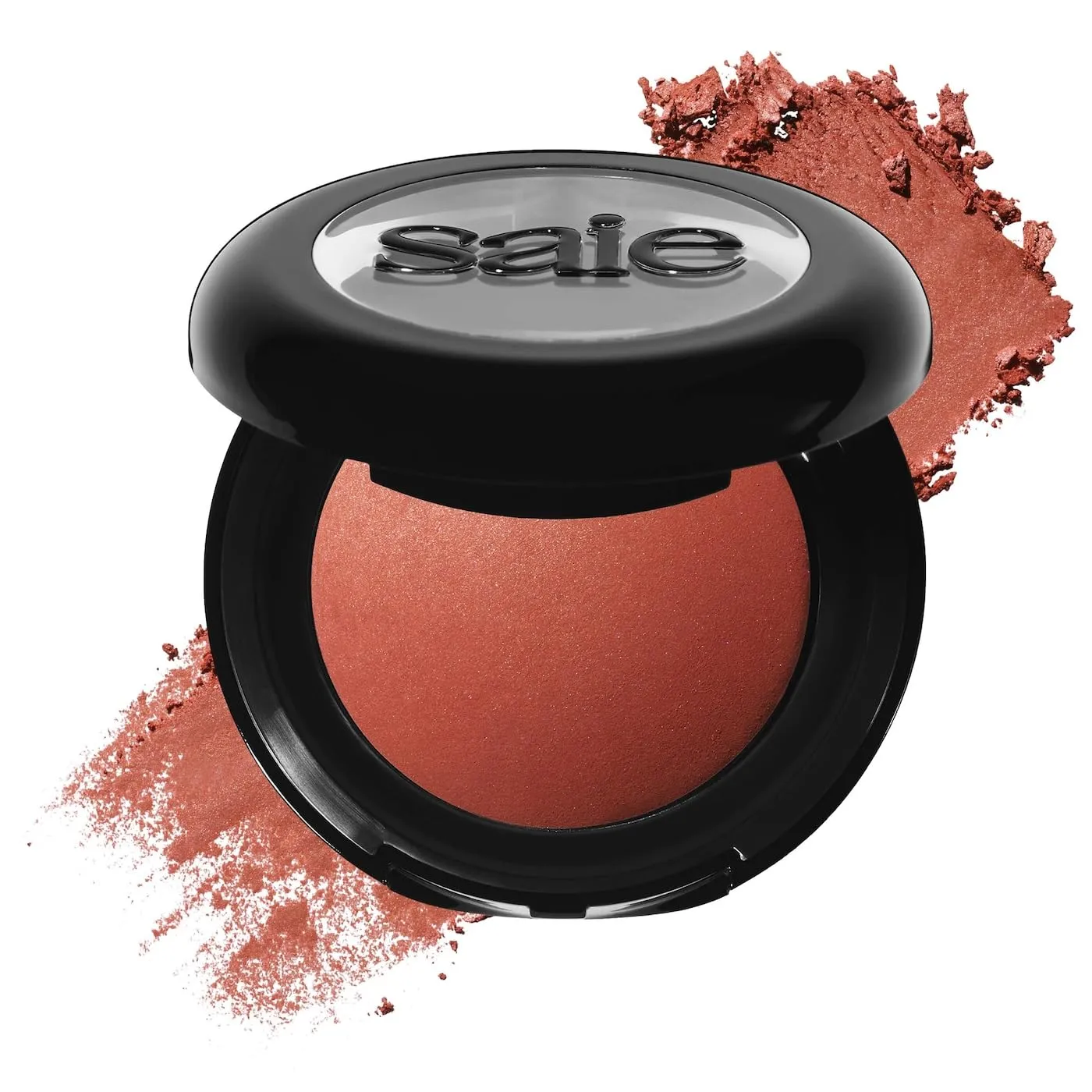 Saie SuperSuede Baked Blush - Talc-Free Powder Blush for All Day Wear - Enriched with Plant-Derived Squalane   Glycerin to Help Moisturize Dry Skin - Ciao (.01 Ounce)