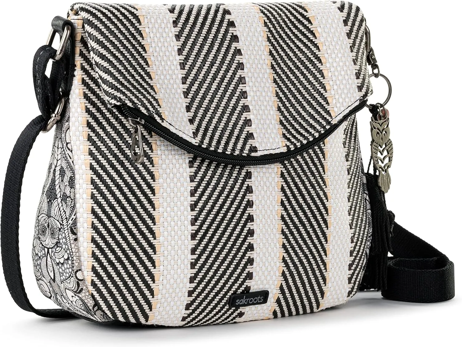 Sakroots Crossbody Bag in Eco-Twill, Multifunctional Purse with Adjustable Strap & Zipper Pockets