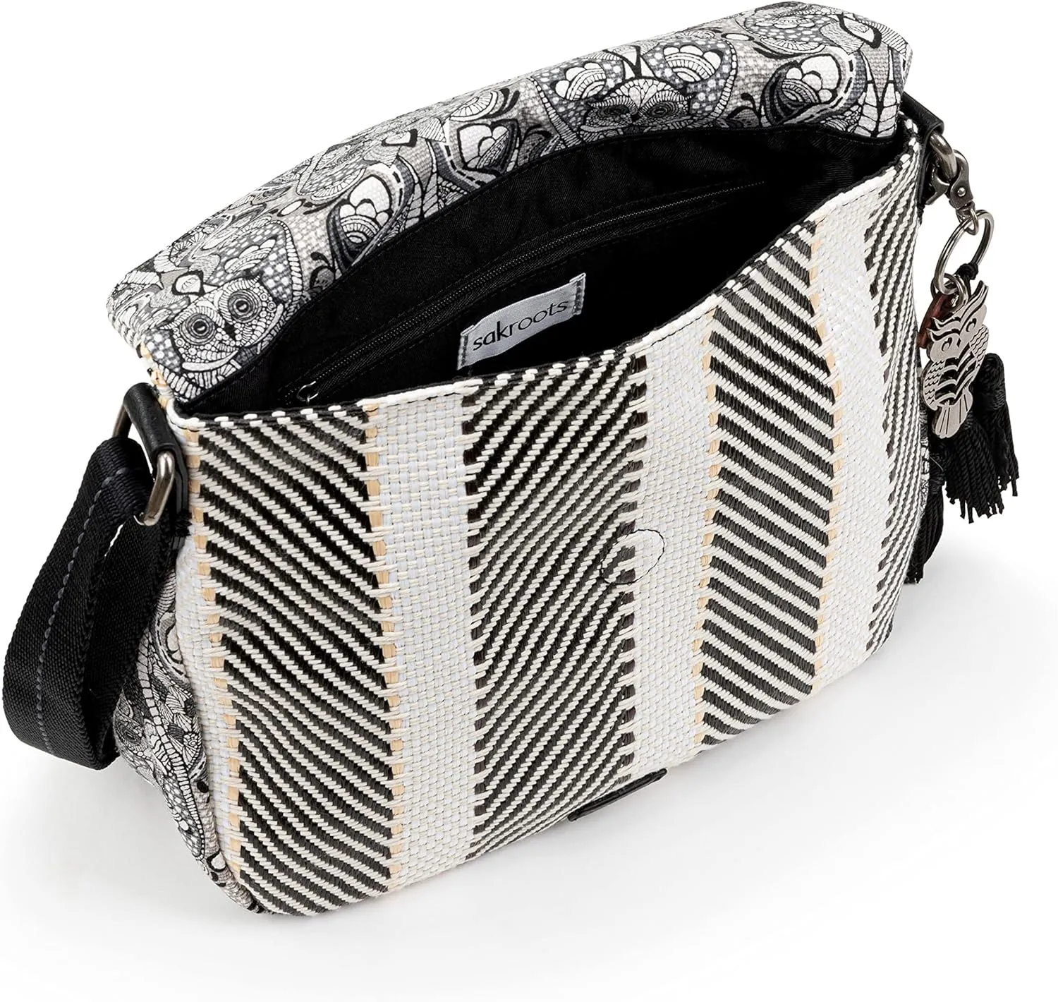 Sakroots Crossbody Bag in Eco-Twill, Multifunctional Purse with Adjustable Strap & Zipper Pockets