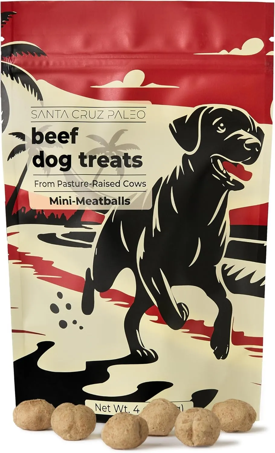 Santa Cruz Paleo Dog Treats, 4 oz Bag, Beef Liver Treats for Dogs with Beef Heart, Vitamin E, Healthy Mini Meatball Dog Training Treats or Food Topper Made with 100% Pasture Raised Beef, High Protein