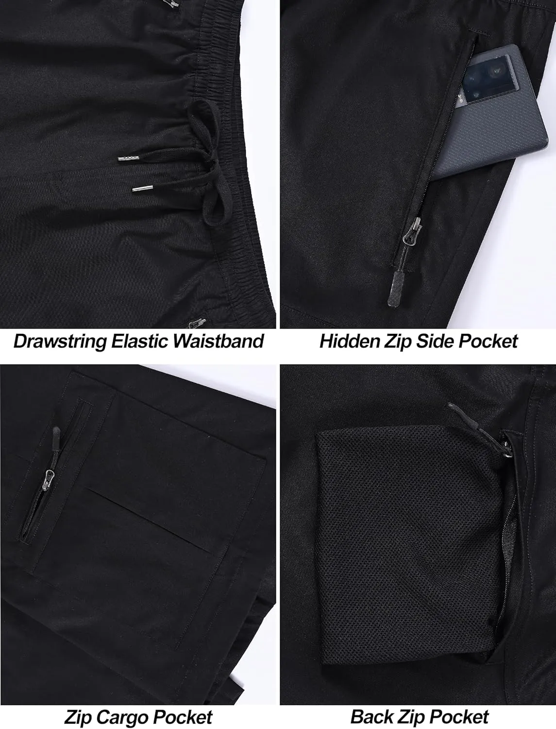 Satankud Men's Cargo Hiking Shorts 9" Lightweight Golf Shorts for Casual Work Travel Outdoor 5 Zipper Pockets