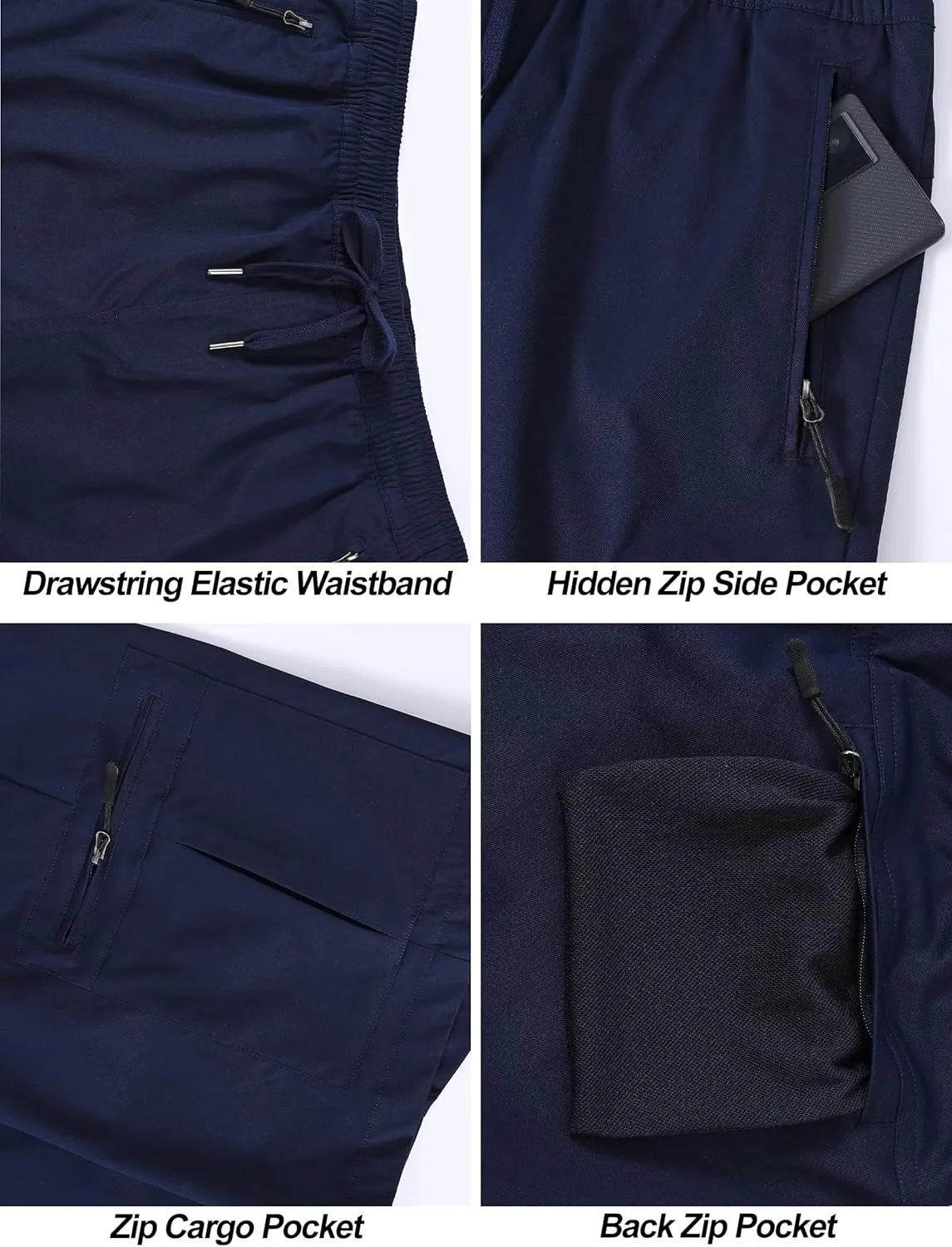 Satankud Men's Cargo Hiking Shorts 9" Lightweight Golf Shorts for Casual Work Travel Outdoor 5 Zipper Pockets