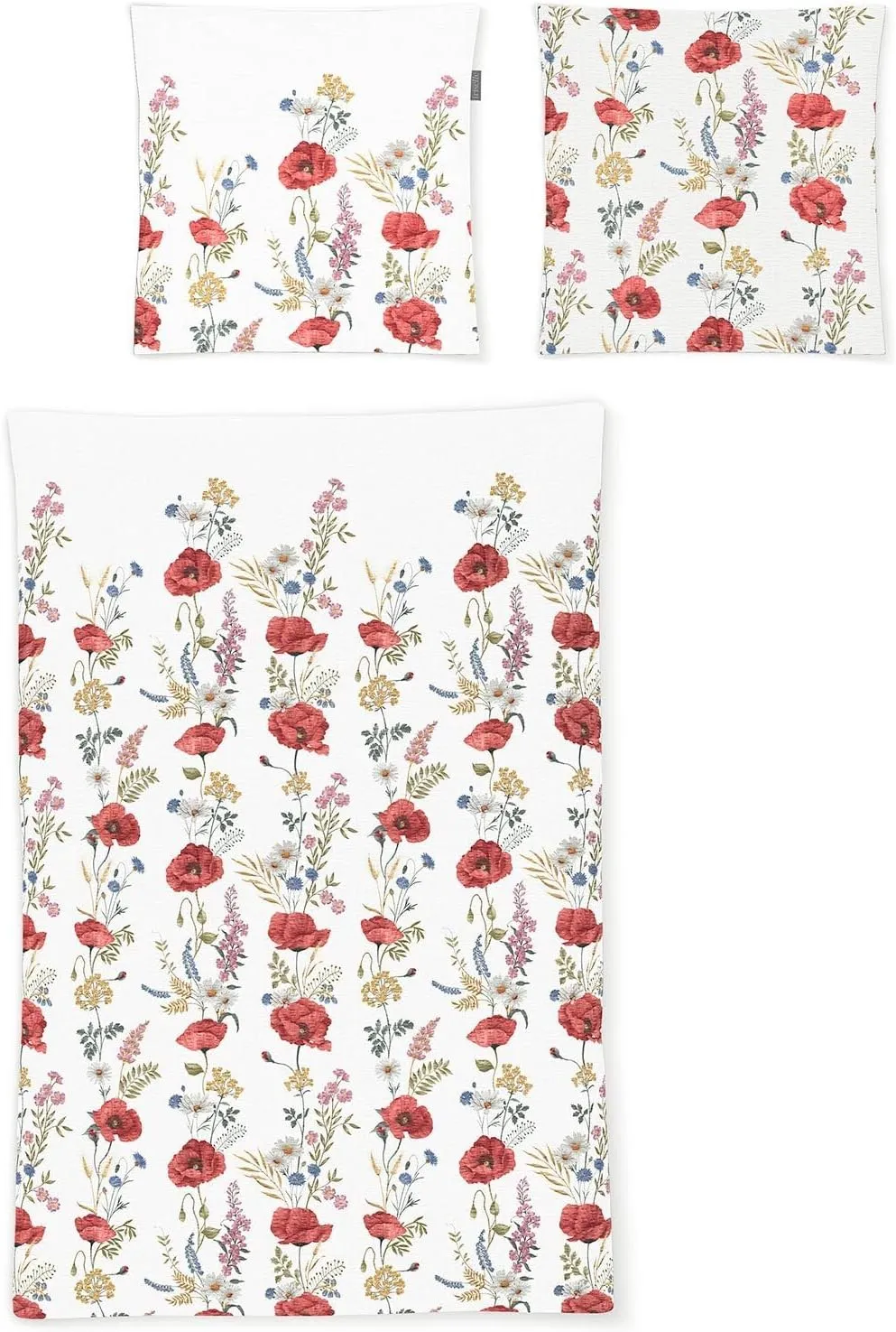 Seersucker Easy Vetlanda Duvet Cover 135 x 200 cm and 1 Pillowcase 80 x 80 cm Red